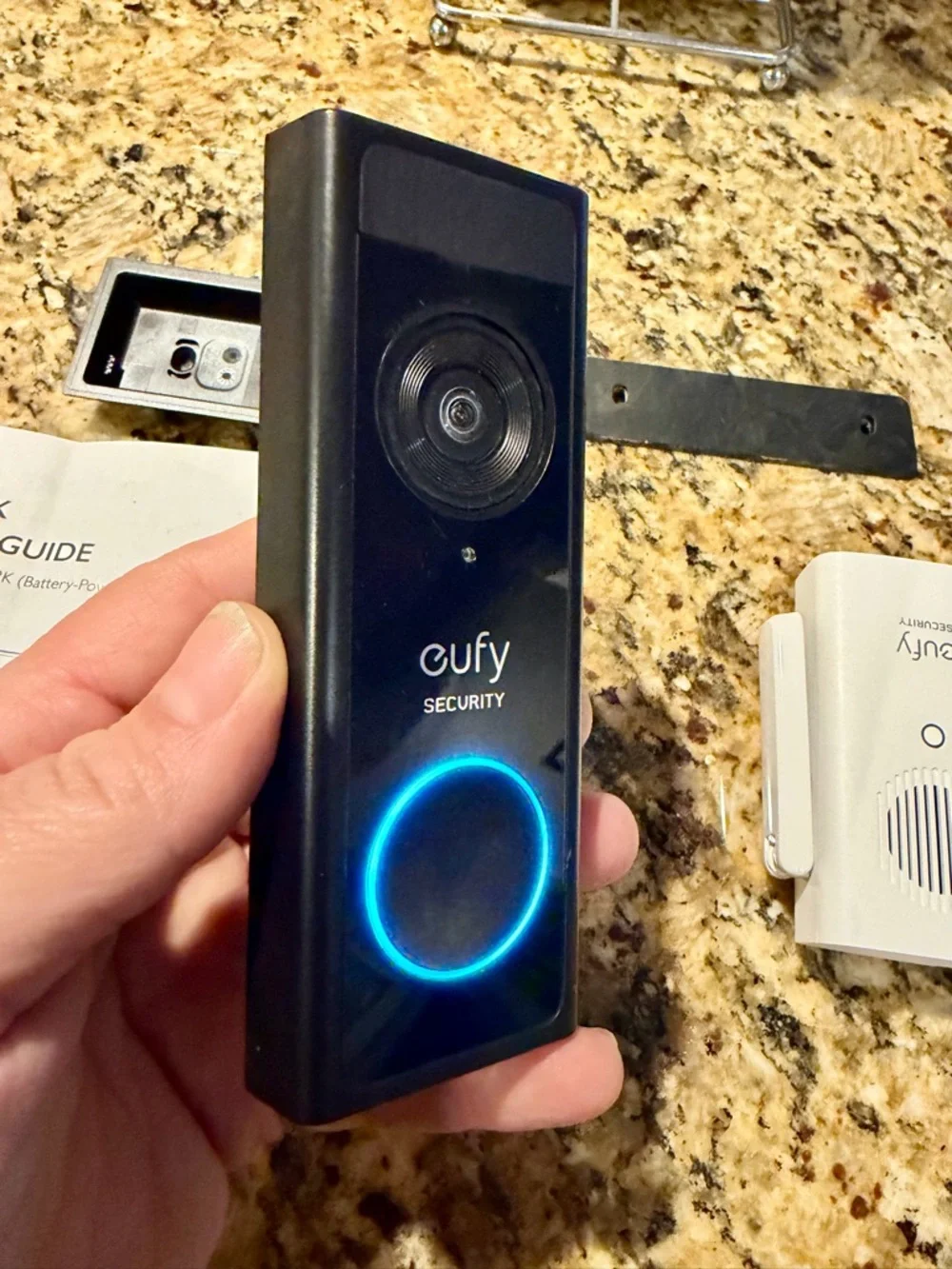 Lot of 2 Eufy Battery Powered Video Doorbell T8220 with 1 Wi-Fi Chime READ